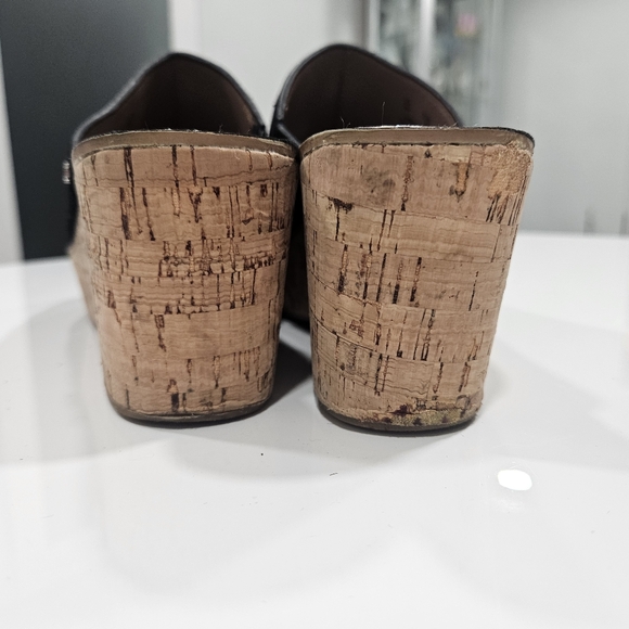 Ladies Sam Edelman Black Suede Cork Wedge Sandals 8M 38 - Picture 11 of 14